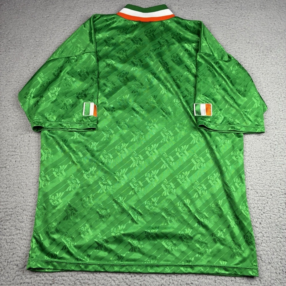 Vintage 1994 Ireland Home Soccer Jersey Men's Large Adidas Football Shirt Green - Picture 9 of 11